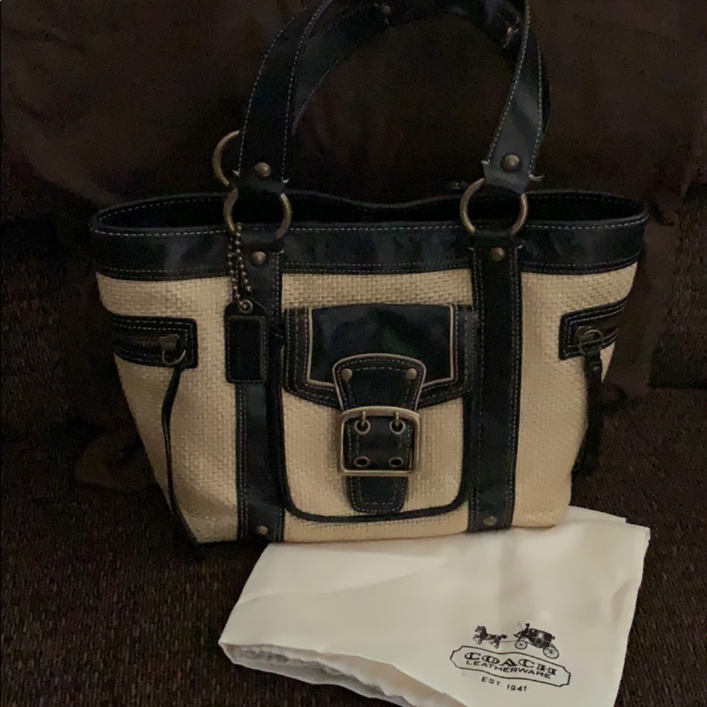 ‼️SALE‼️ Basket / Leather Coach Purse with Dust Cover